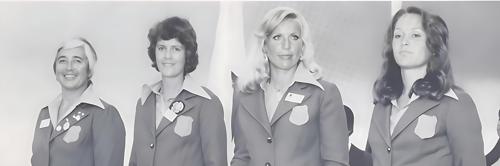 Mrs. Yvonne Spitzen, Miss Alice Janmaat, Miss Priscilla Sauter, Miss Marischka Swane